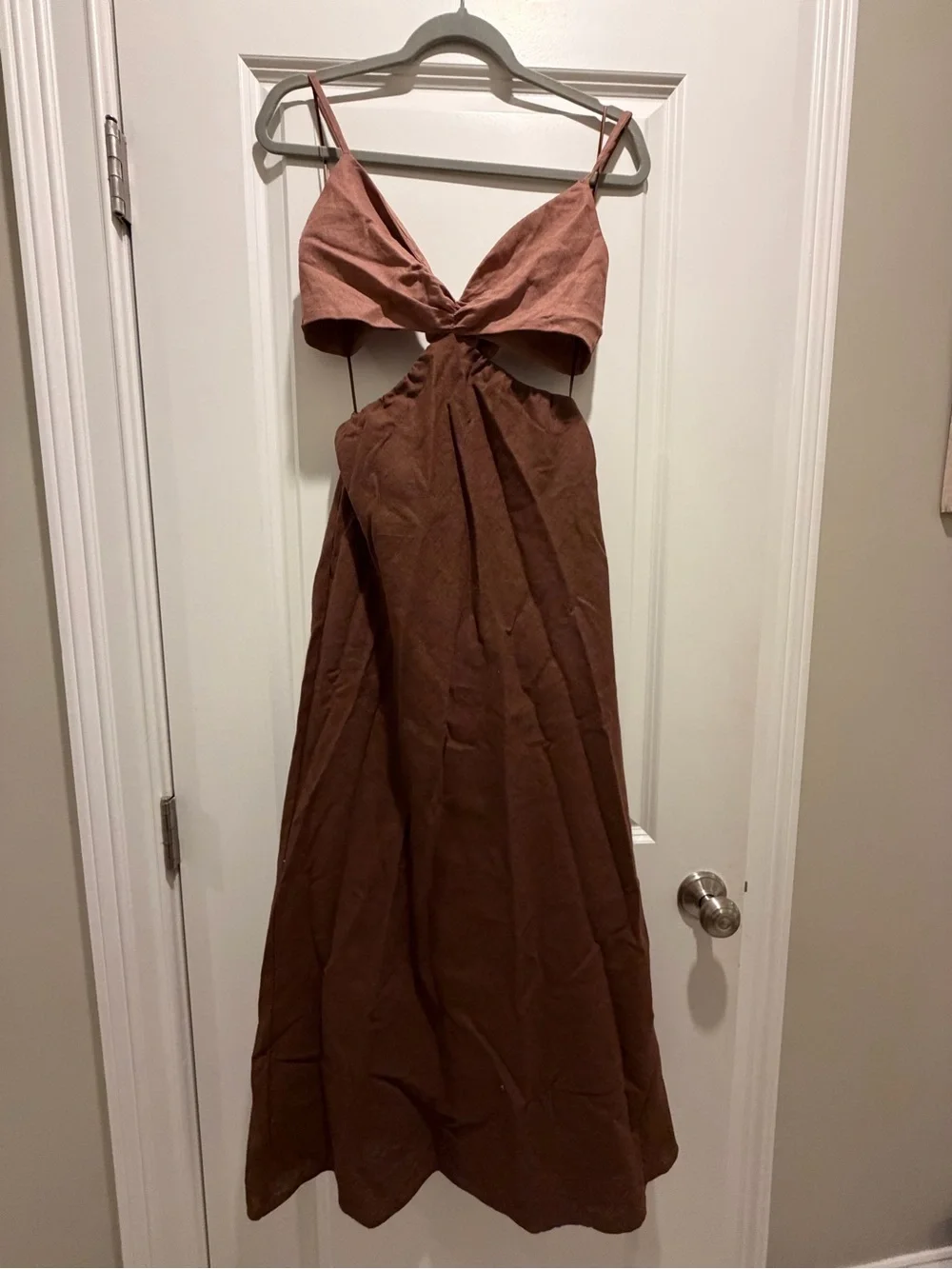 Abercrombie & Fitch Brown Twist-Front Maxi Dress